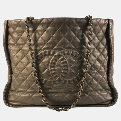 Pre-owned Chanel Brown Cc Quilted Calfskin Istanbul Tote