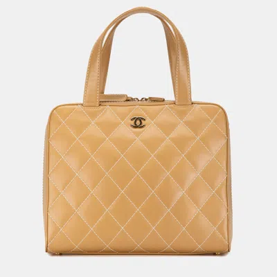 Pre-owned Chanel Brown Cc Wild Stitch Handbag