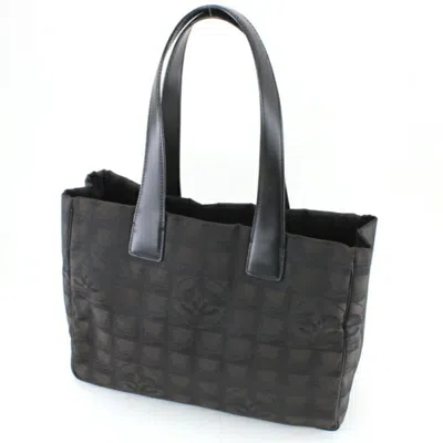 Pre-owned Chanel Brown Dark Brown New Travel Line Leather Handbag Tote Bag ()