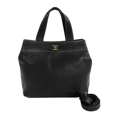 Pre-owned Chanel Brown Grained Calfskin Handbag Shoulder Bag ()