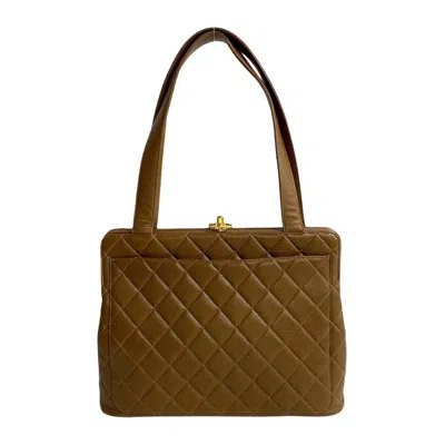 Pre-owned Chanel Brown Grained Calfskin Handbag Tote Bag ()