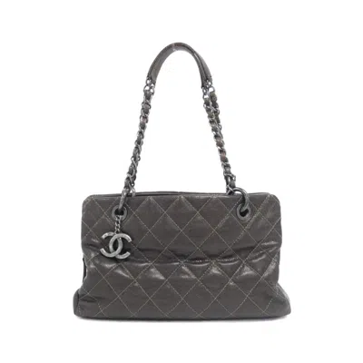 Pre-owned Chanel Brown Grained Calfskin Shoulder Bag ()