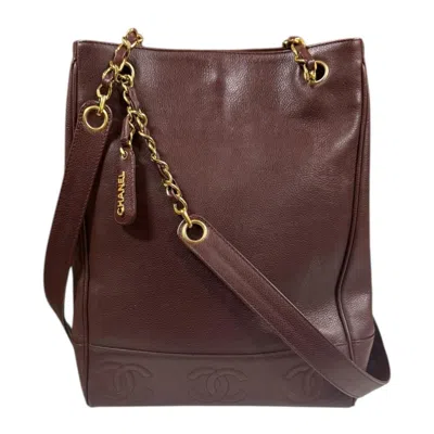 Pre-owned Chanel Brown Grained Calfskin Tote Bag ()