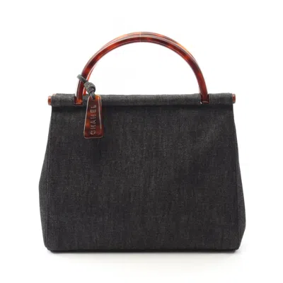Pre-owned Chanel Brown Gray Denim Handbag ()