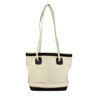 Pre-owned Chanel Brown Ivory Leather Shoulder Bag ()
