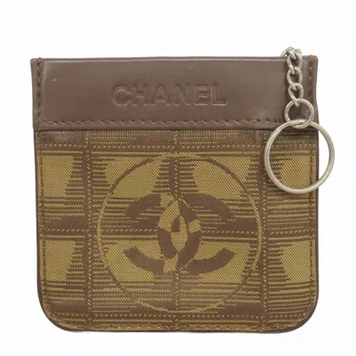 Pre-owned Chanel Brown Khaki Nylon Coin Purse/coin Case ()