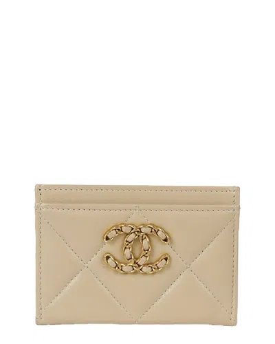 Pre-owned Chanel Brown Lambskin Card Holder (authentic Pre-loved)