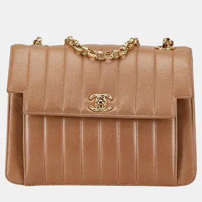 Pre-owned Chanel Brown Lambskin Mademoiselle Coco Mark Chain Shoulder Bag
