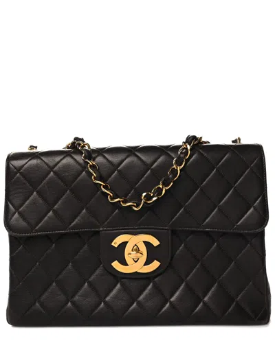 Pre-owned Chanel Brown Lambskin Quilted Leather Jumbo Single Flap Brown (authentic Pre-  Loved)