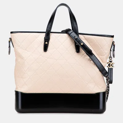 Pre-owned Chanel Brown Large Aged Calfskin Gabrielle Shopping Tote