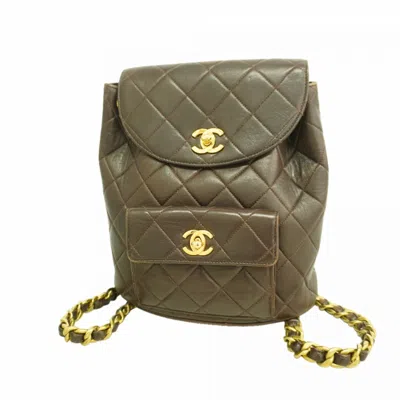 Pre-owned Chanel Brown Leather Backpack ()