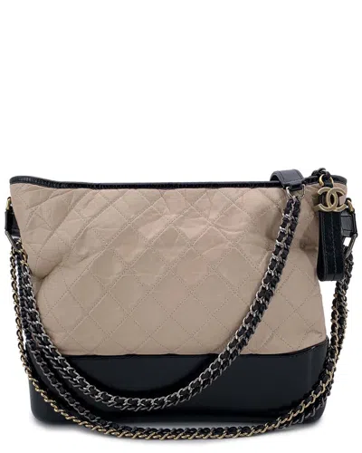 Pre-owned Chanel Brown Leather Gabrielle Shoulder Bag (authentic Pre-loved)