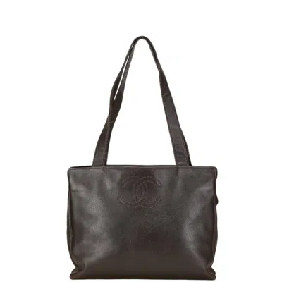 Pre-owned Chanel Brown Leather Handbag Tote Bag ()