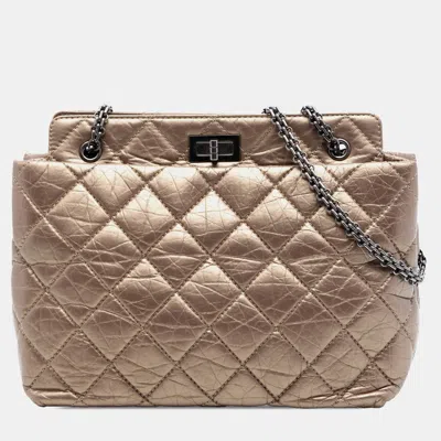 Pre-owned Chanel Brown Quilted Aged Calfskin Reissue 2.55 Tote