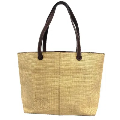 Pre-owned Chanel Brown Raffia Leather Tote Bag ()
