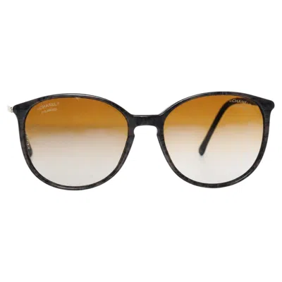 Pre-owned Chanel , Brown Round Graphic Printed Sunglasses