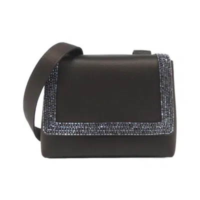 Pre-owned Chanel Brown Satin Beads Shoulder Bag ()