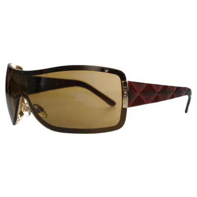 Pre-owned Chanel , Brown Shield Sunglasses With Quilt