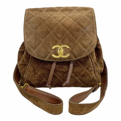 Pre-owned Chanel Brown Suede Backpack ()