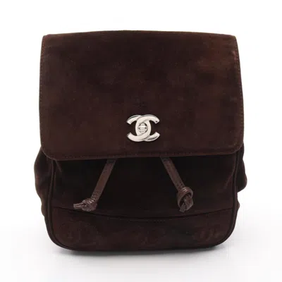 Pre-owned Chanel Brown Suede Backpack ()