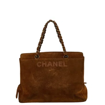 Pre-owned Chanel Brown Suede Tote Bag ()