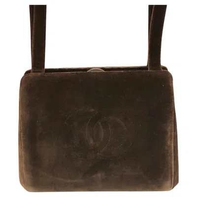 Pre-owned Chanel Brown Velvet Cc Shoulder Bag