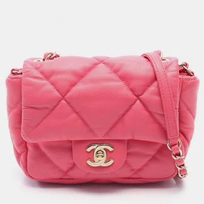 Pre-owned Chanel Bubble Mini Pink Leather Flap Shoulder Bag