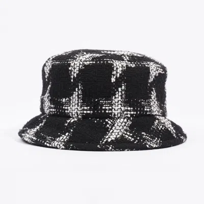 Pre-owned Chanel Bucket Hat /cotton Medium 54cm Circumference In Black