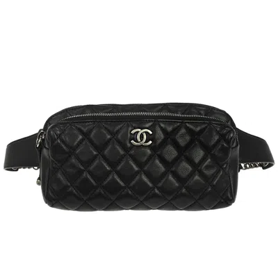 Pre-owned Chanel Bum Bag Leather Black Leather Handbag ()