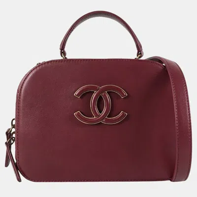 Pre-owned Chanel Burgundy Coco Curve Vanity Case