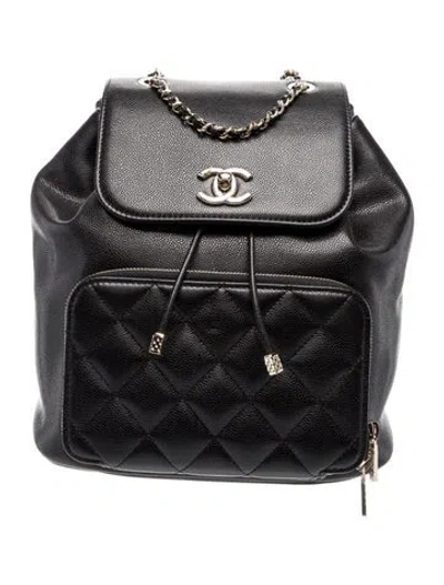 Pre-owned Chanel Business Affinity Backpack In Black