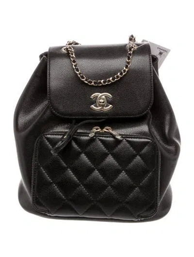 Pre-owned Chanel Business Affinity Backpack In Black
