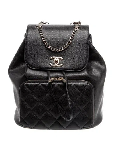 Pre-owned Chanel Business Affinity Backpack In Black