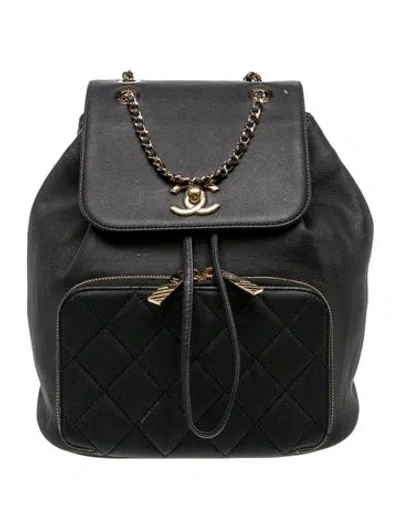 Pre-owned Chanel Business Affinity Backpack In Black