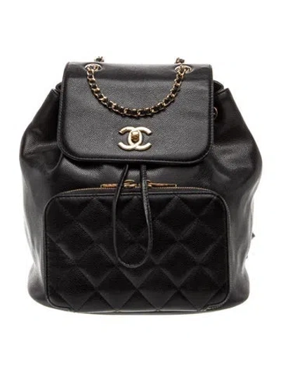 Pre-owned Chanel Business Affinity Backpack In Black