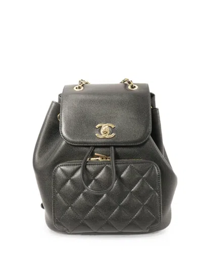 Pre-owned Chanel Business Affinity Backpack In Black