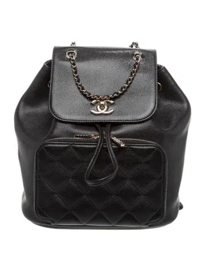 Pre-owned Chanel Business Affinity Backpack In Black