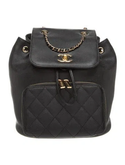 Pre-owned Chanel Business Affinity Backpack In Black
