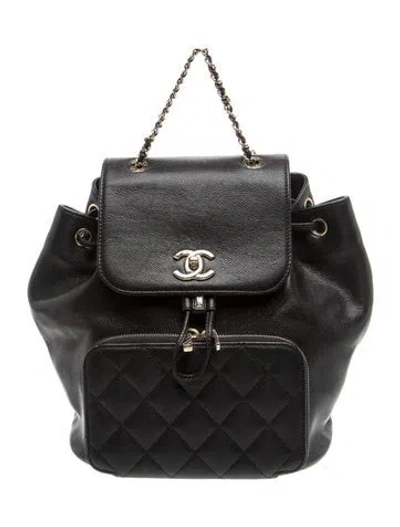 Pre-owned Chanel Business Affinity Backpack In Black