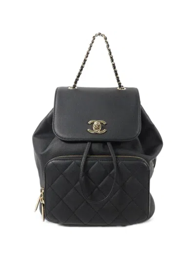 Pre-owned Chanel Business Affinity Backpack In Black
