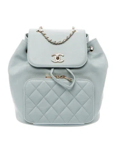 Pre-owned Chanel Business Affinity Backpack In Blue
