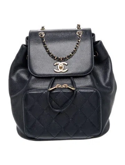 Pre-owned Chanel Business Affinity Backpack In Blue