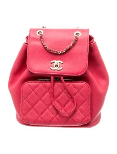 Pre-owned Chanel Business Affinity Backpack In Red