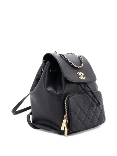 Pre-owned Chanel Business Affinity Caviar Small Backpack In Black