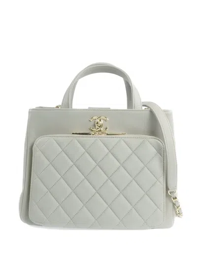 Pre-owned Chanel Business Affinity Cc Tote Bag In Gray