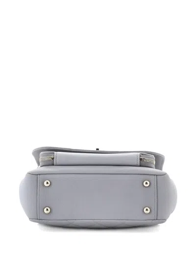 Pre-owned Chanel Business Affinity Flap Bag Quilted Caviar Small Shoulder Bag In Gray
