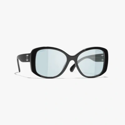 Chanel Butterfly Blue Light Glasses In Black