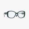 Chanel Butterfly Blue Light Glasses In Green 