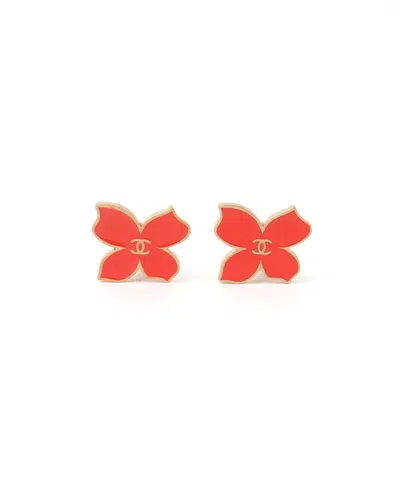 Pre-owned Chanel Butterfly Cc Earrings
