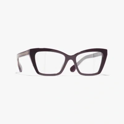 Chanel Butterfly Eyeglasses In Burgundy